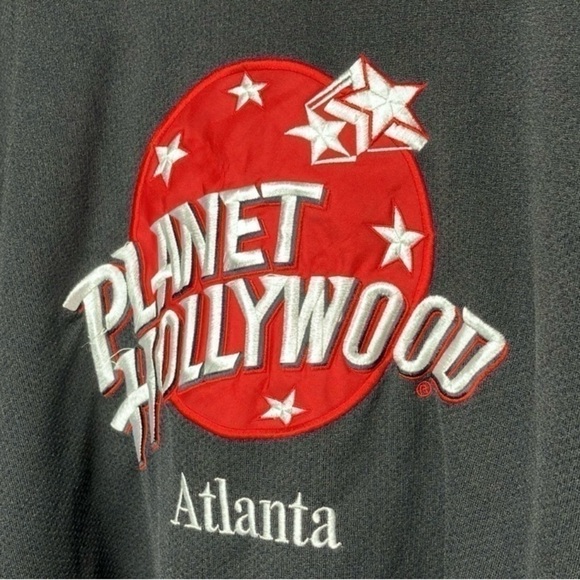 Vintage Planet Hollywood hockey Jersey Mens Size XL Black Red White 90s Logo - Picture 6 of 9